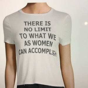 Alice olivia white crop T-shirt there is no limit